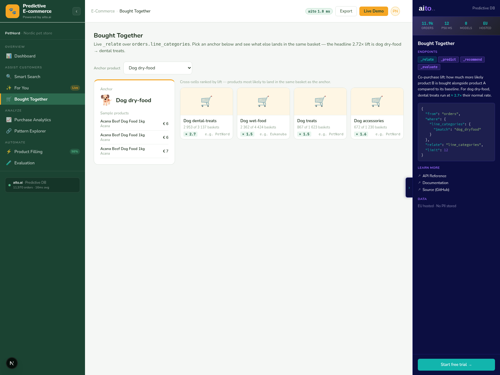 Recommendations screenshot